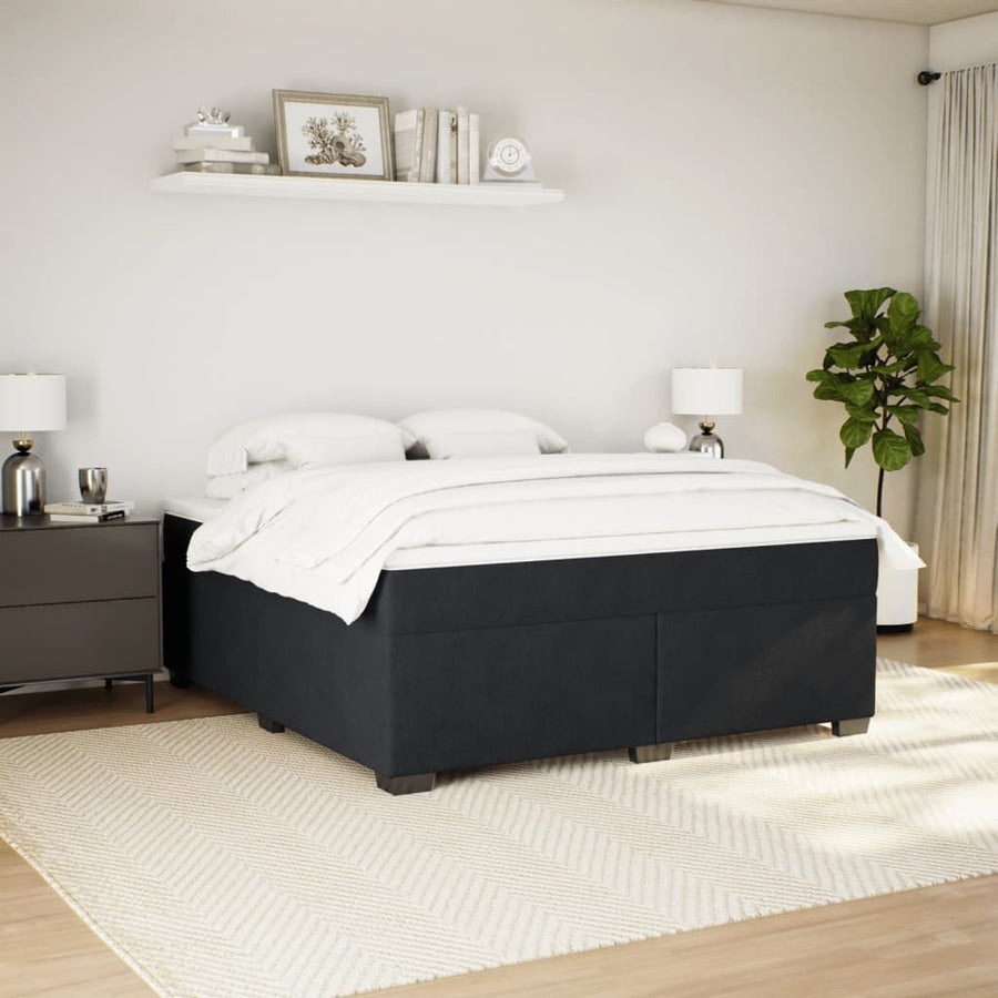 Boxspring met matras fluweel zwart 180x200 cm