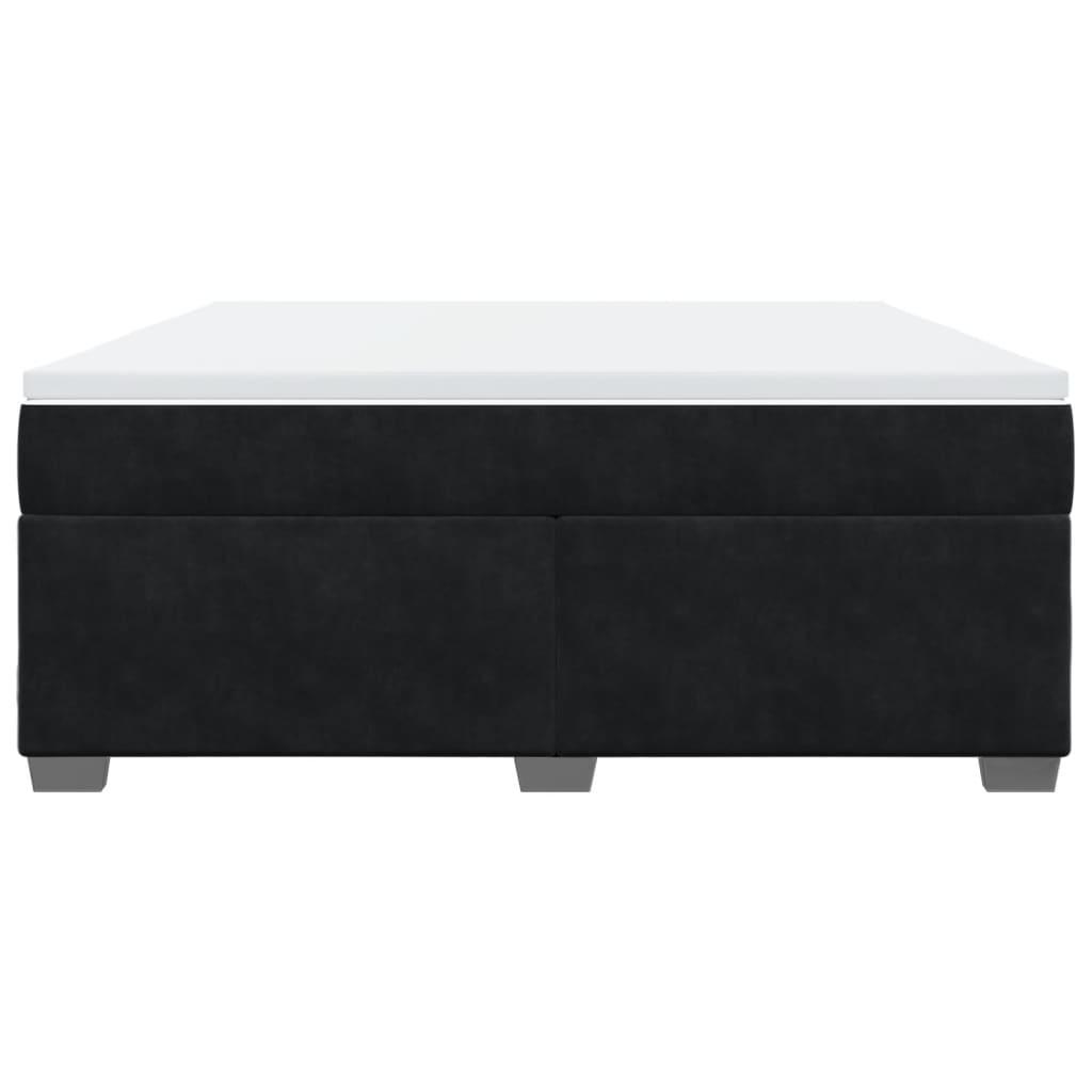 Boxspring met matras fluweel zwart 180x200 cm