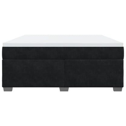 Boxspring met matras fluweel zwart 180x200 cm
