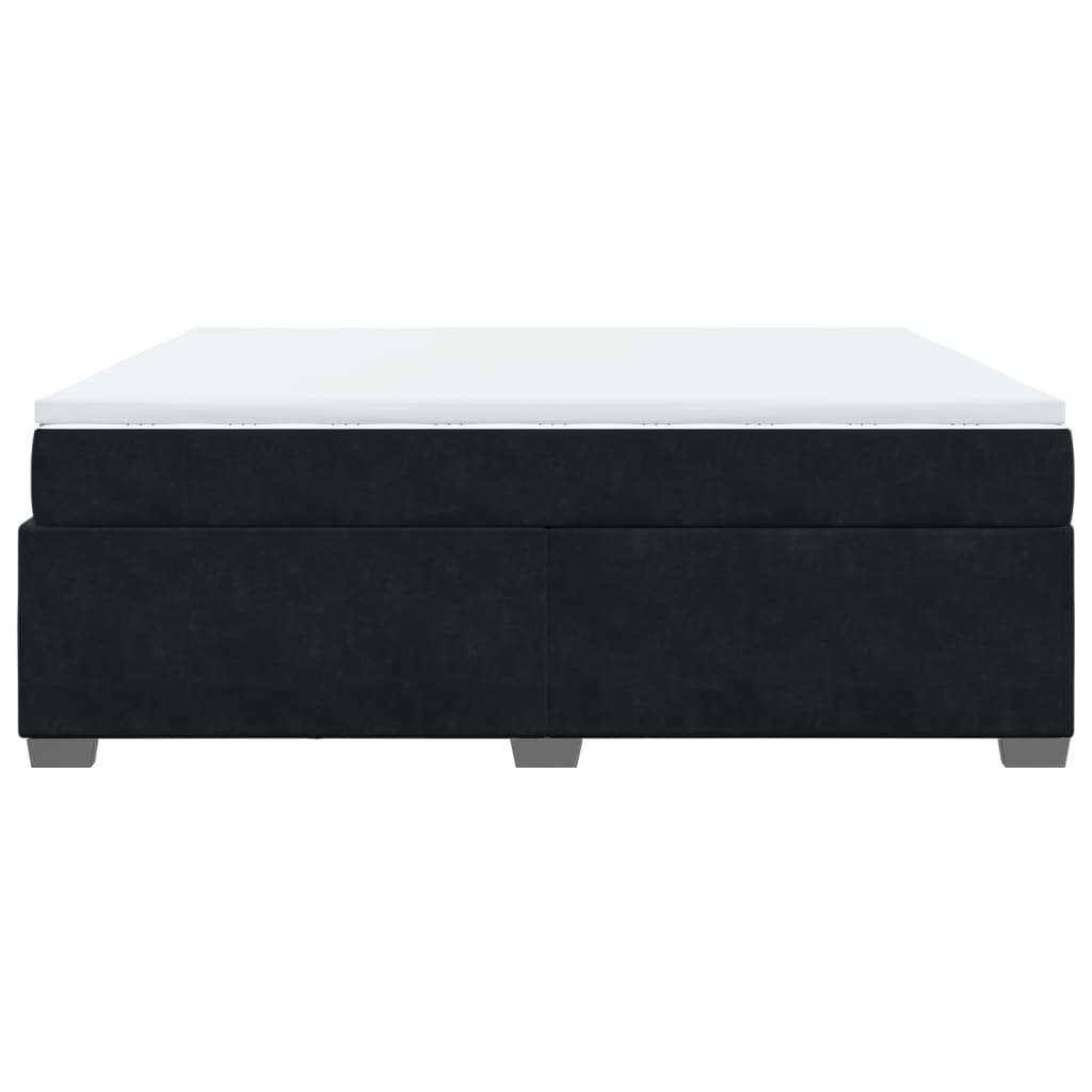 Boxspring met matras fluweel zwart 180x200 cm
