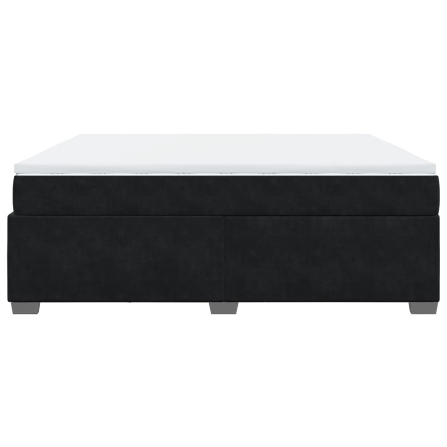 Boxspring met matras fluweel zwart 180x200 cm
