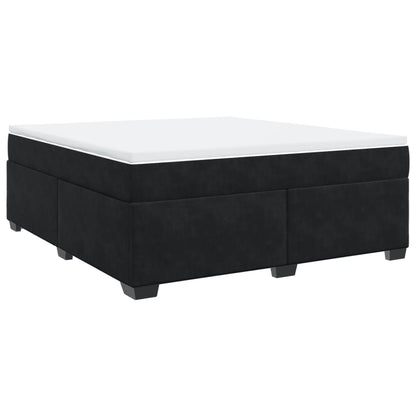 Boxspring met matras fluweel zwart 180x200 cm