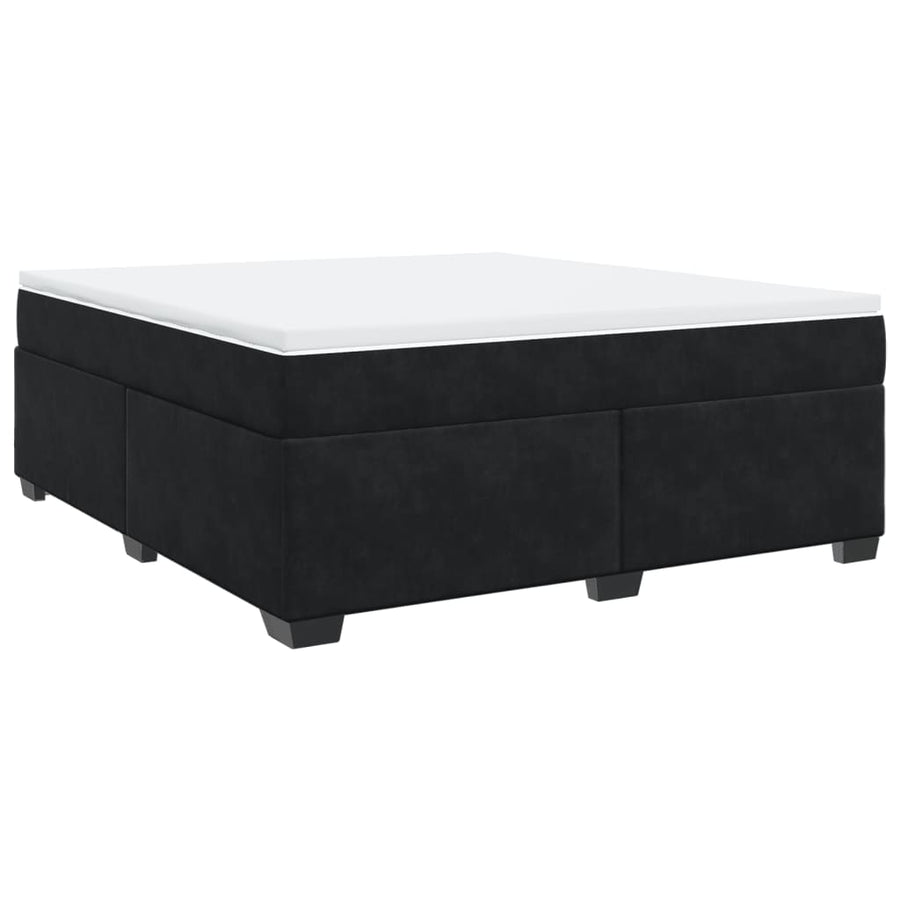 Boxspring met matras fluweel zwart 180x200 cm