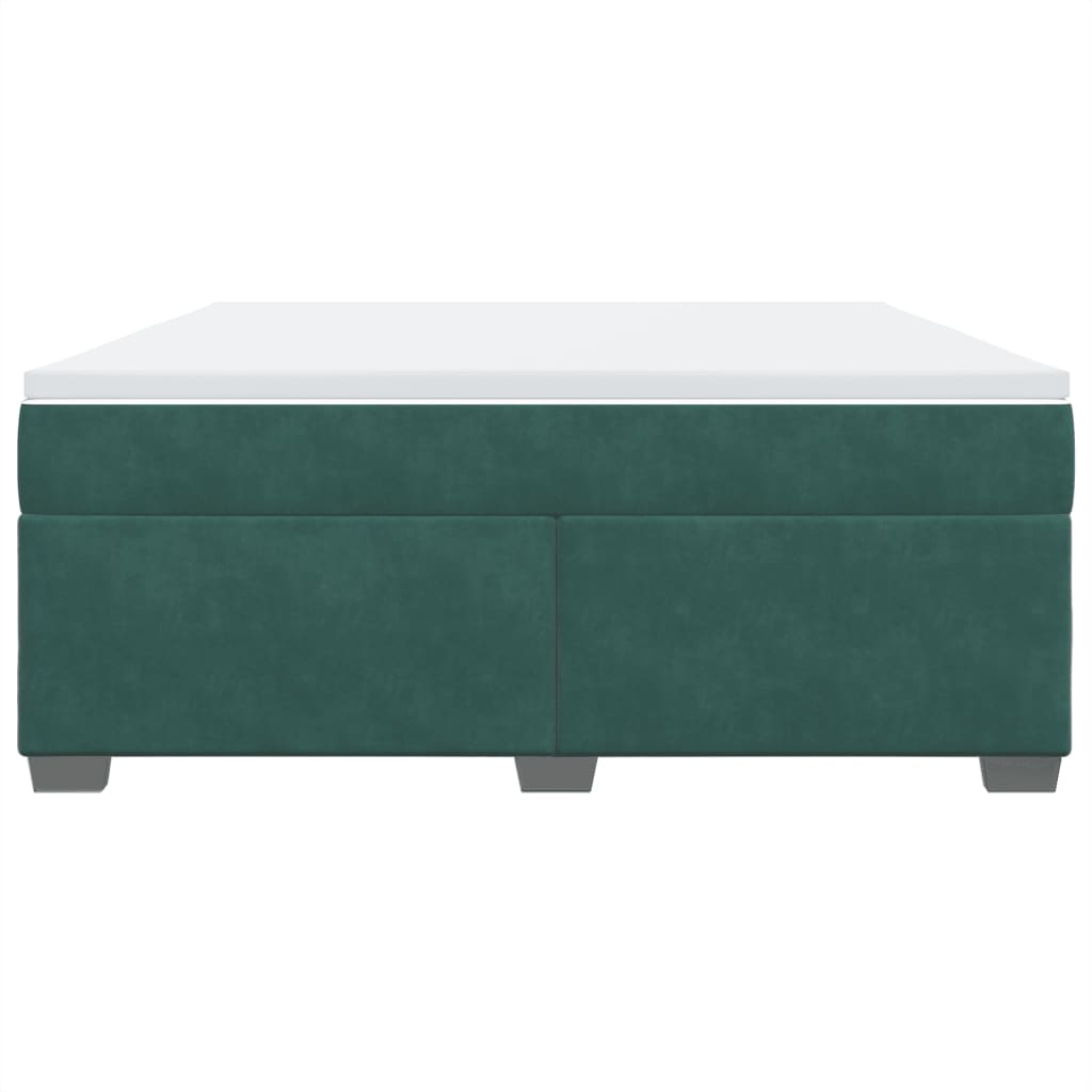 Boxspring met matras fluweel donkergroen 180x200 cm