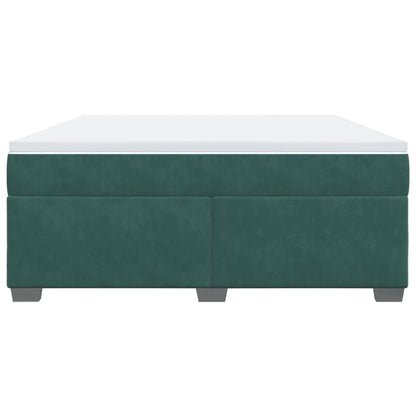 Boxspring met matras fluweel donkergroen 180x200 cm