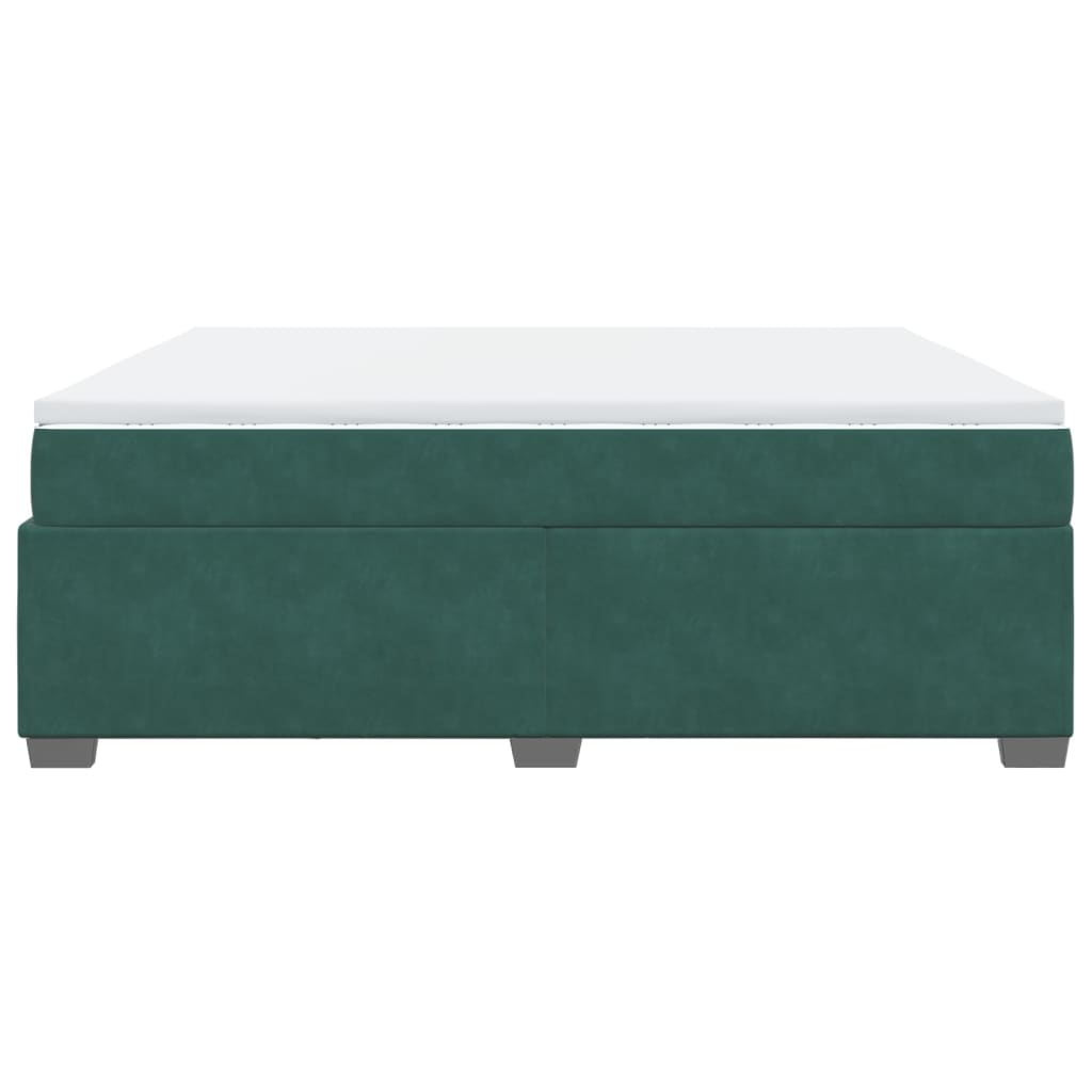 Boxspring met matras fluweel donkergroen 180x200 cm