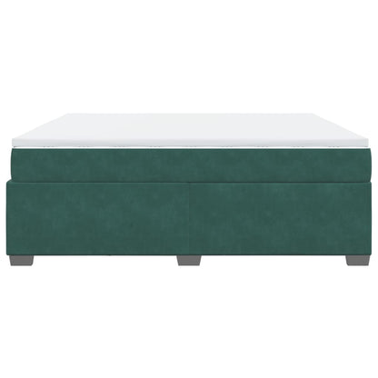 Boxspring met matras fluweel donkergroen 180x200 cm