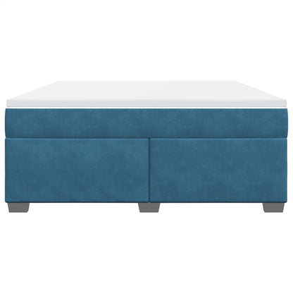 Boxspring met matras fluweel donkerblauw 180x200 cm