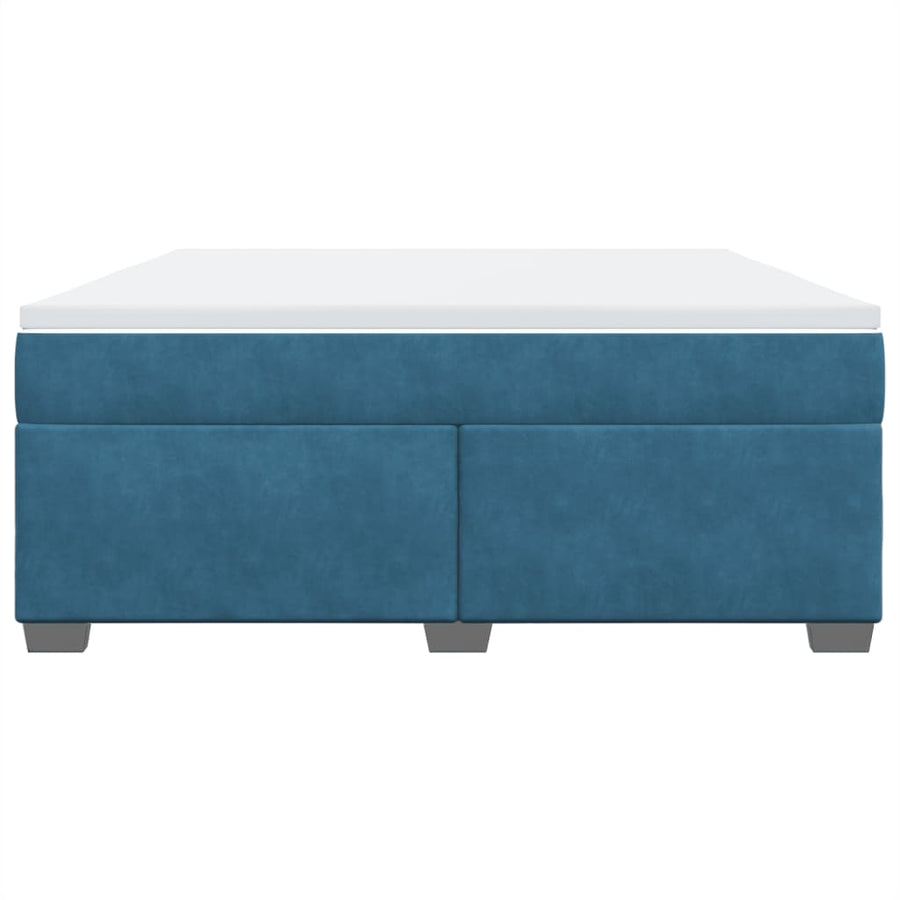 Boxspring met matras fluweel donkerblauw 180x200 cm