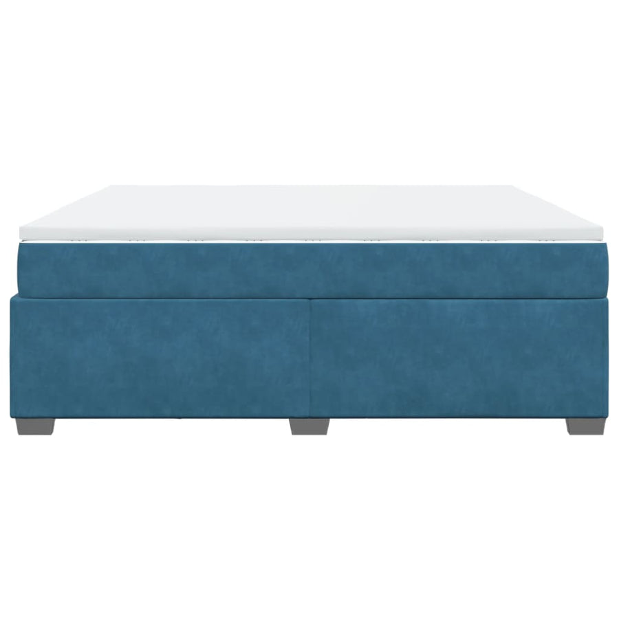 Boxspring met matras fluweel donkerblauw 180x200 cm
