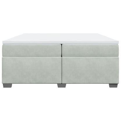 Boxspring met matras fluweel lichtgrijs 200x200 cm