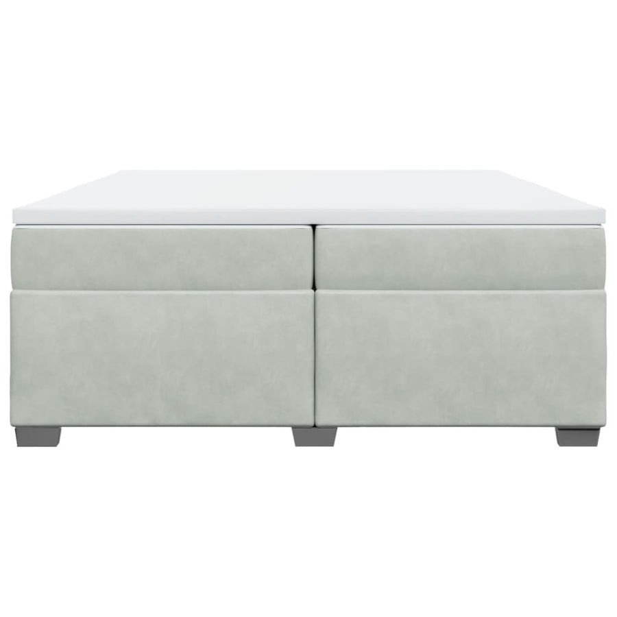 Boxspring met matras fluweel lichtgrijs 200x200 cm