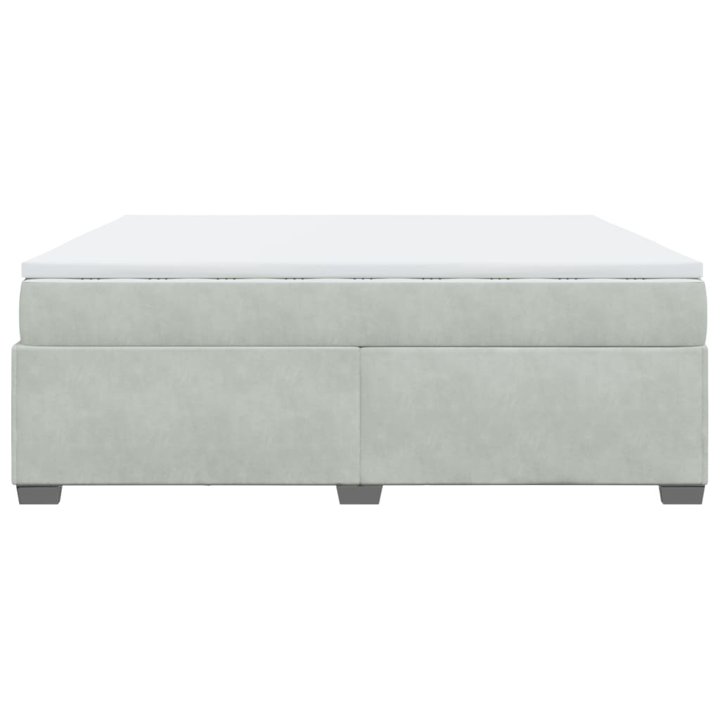 Boxspring met matras fluweel lichtgrijs 200x200 cm