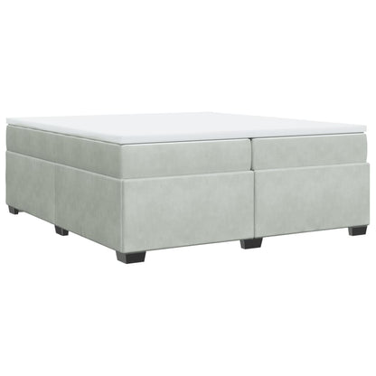 Boxspring met matras fluweel lichtgrijs 200x200 cm