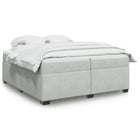 Boxspring met matras 200x200 cm lichtgrijs fluweel