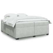 Boxspring met matras 200x200 cm lichtgrijs fluweel