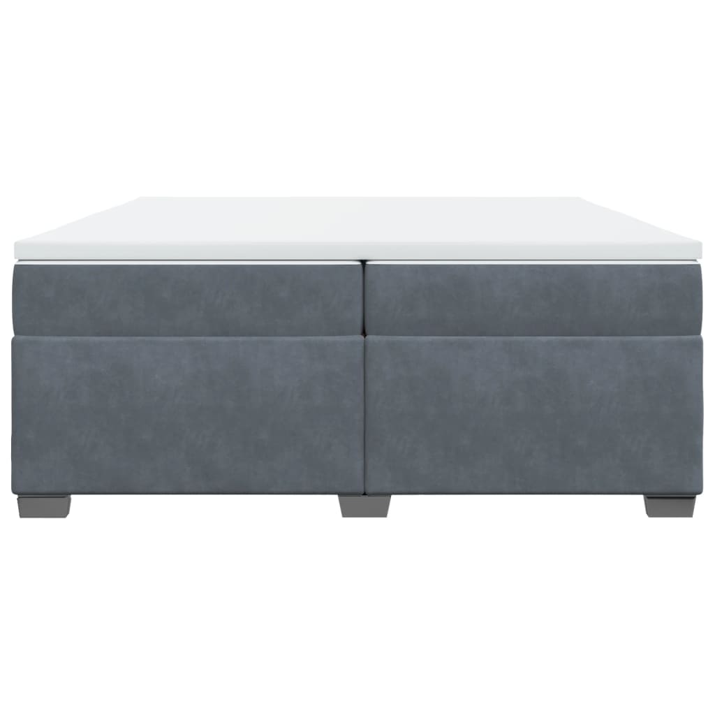 Boxspring met matras fluweel donkergrijs 200x200 cm