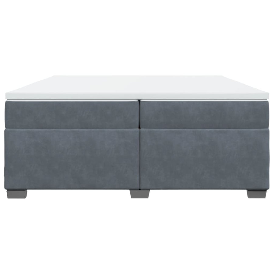 Boxspring met matras fluweel donkergrijs 200x200 cm