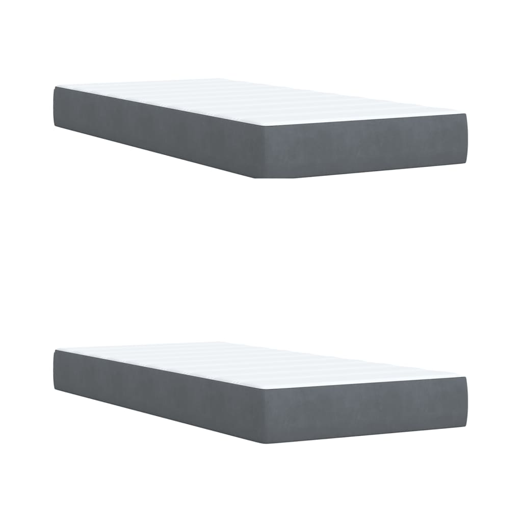Boxspring met matras fluweel donkergrijs 200x200 cm