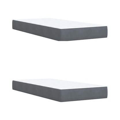 Boxspring met matras fluweel donkergrijs 200x200 cm
