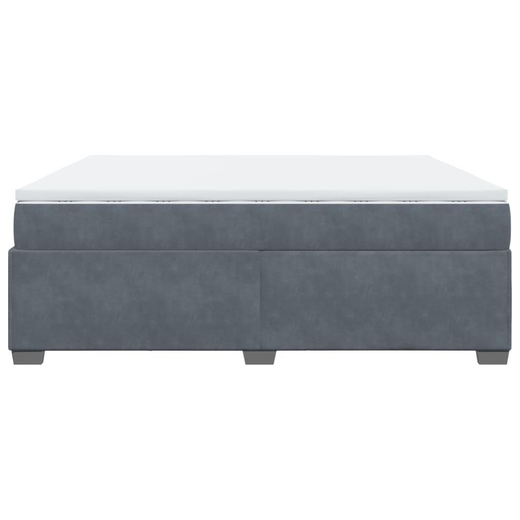 Boxspring met matras fluweel donkergrijs 200x200 cm