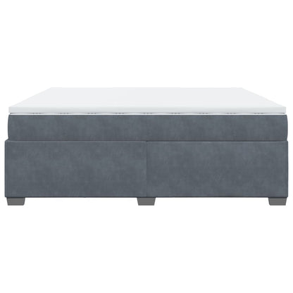 Boxspring met matras fluweel donkergrijs 200x200 cm