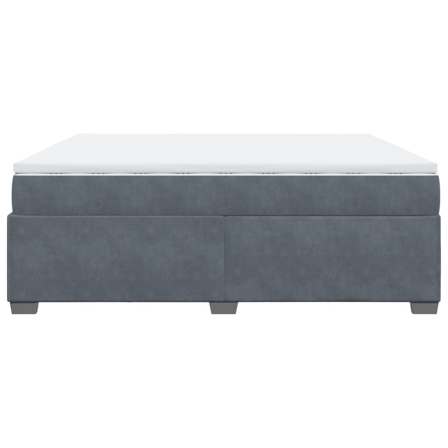 Boxspring met matras fluweel donkergrijs 200x200 cm