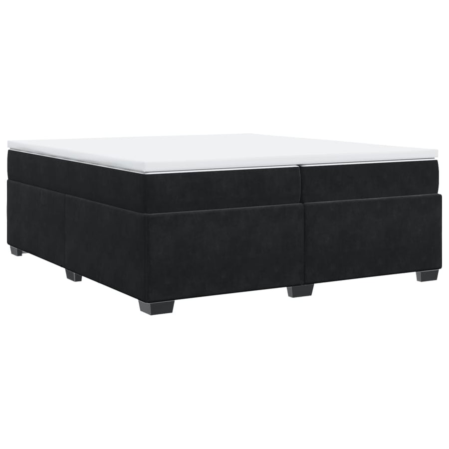 Boxspring met matras fluweel zwart 200x200 cm