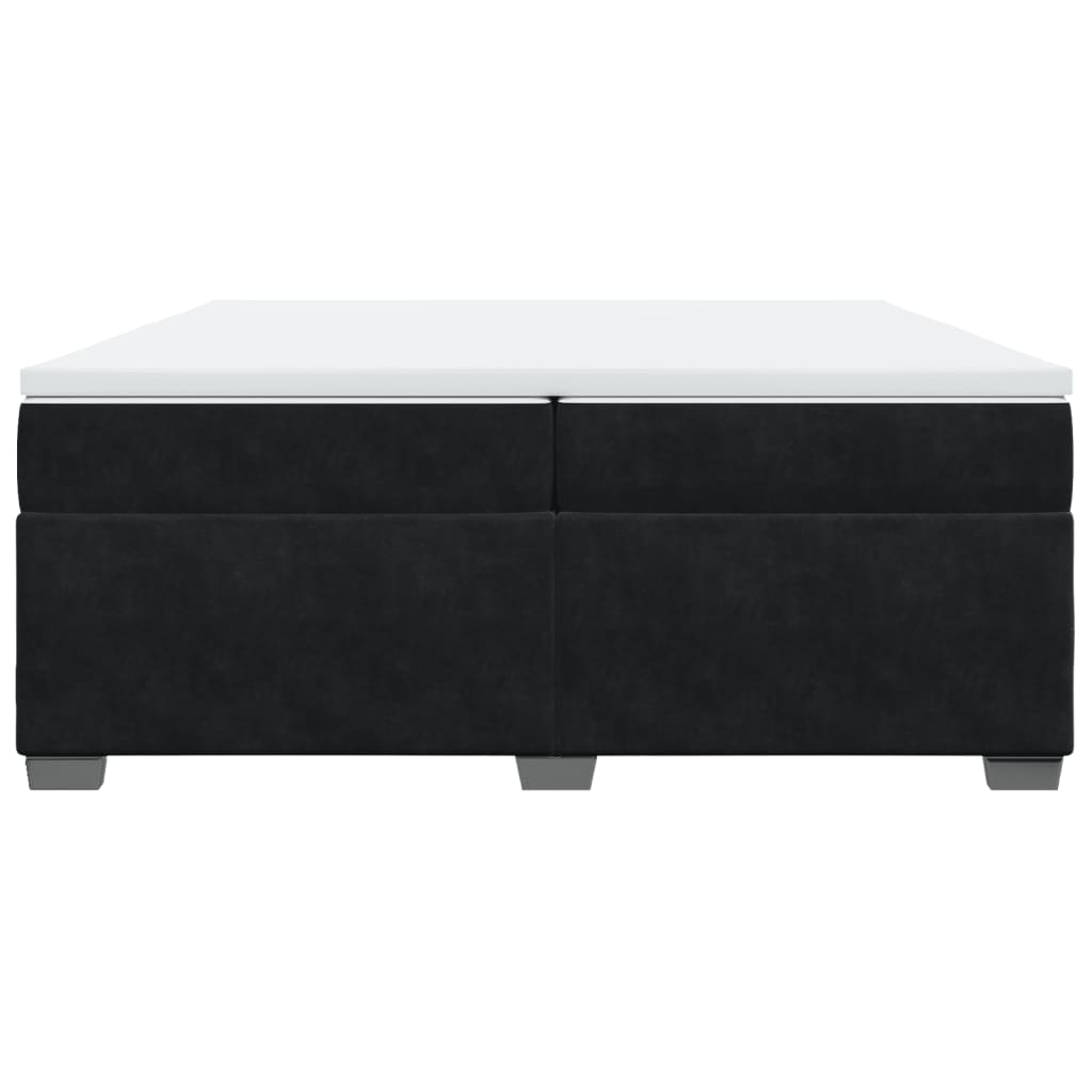 Boxspring met matras fluweel zwart 200x200 cm