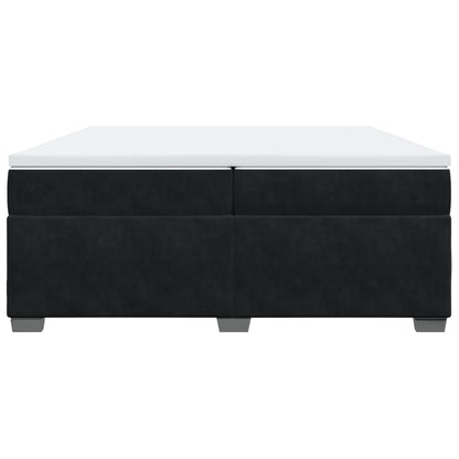 Boxspring met matras fluweel zwart 200x200 cm