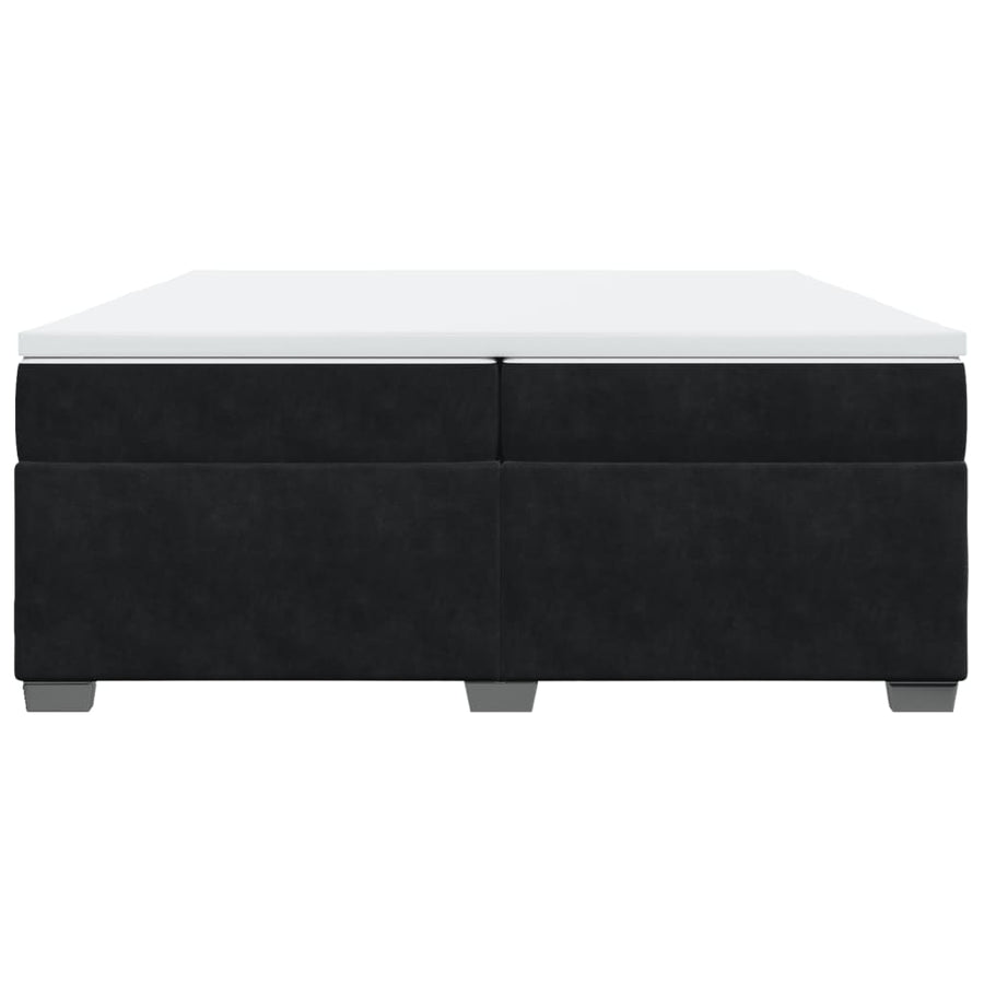 Boxspring met matras fluweel zwart 200x200 cm