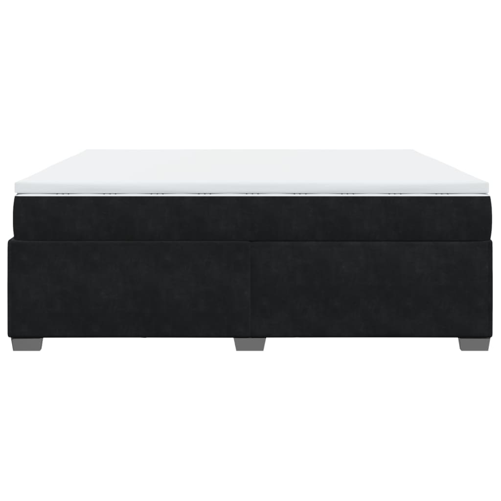 Boxspring met matras fluweel zwart 200x200 cm