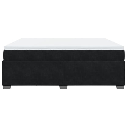 Boxspring met matras fluweel zwart 200x200 cm
