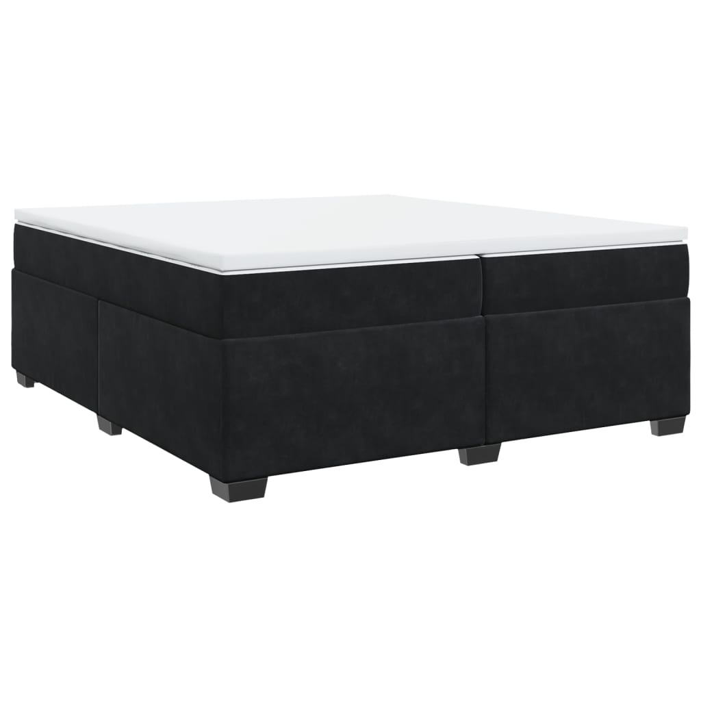 Boxspring met matras fluweel zwart 200x200 cm
