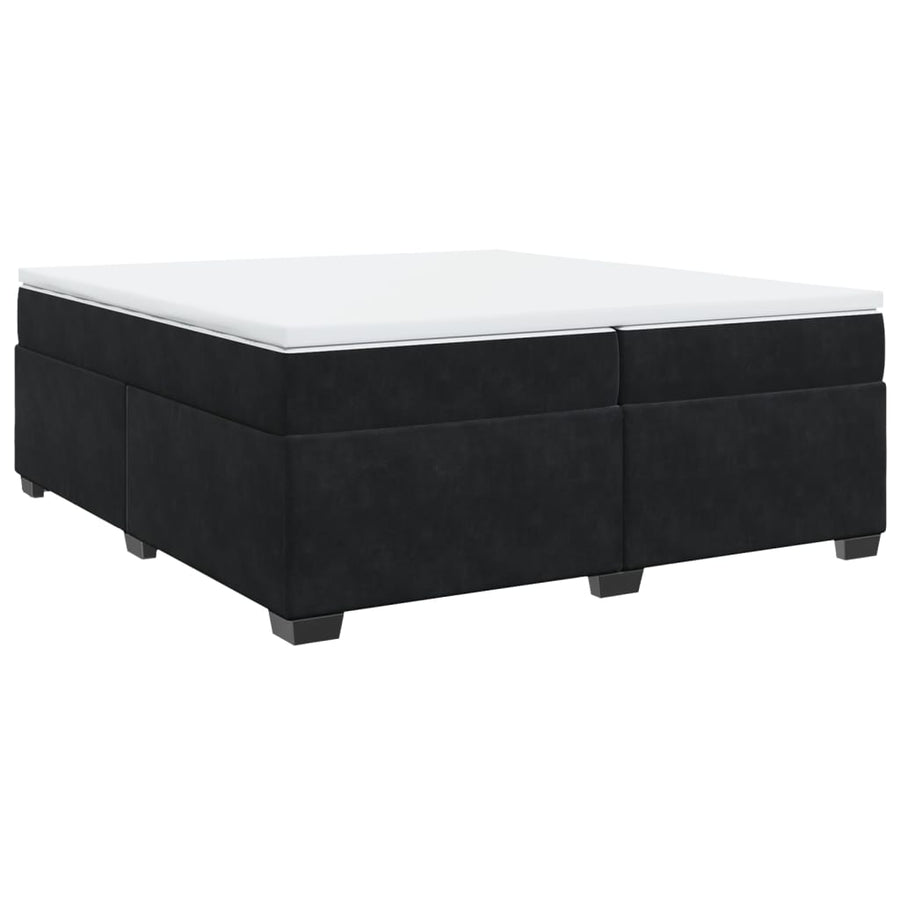 Boxspring met matras fluweel zwart 200x200 cm