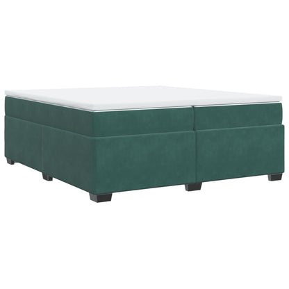 Boxspring met matras fluweel donkergroen 200x200 cm