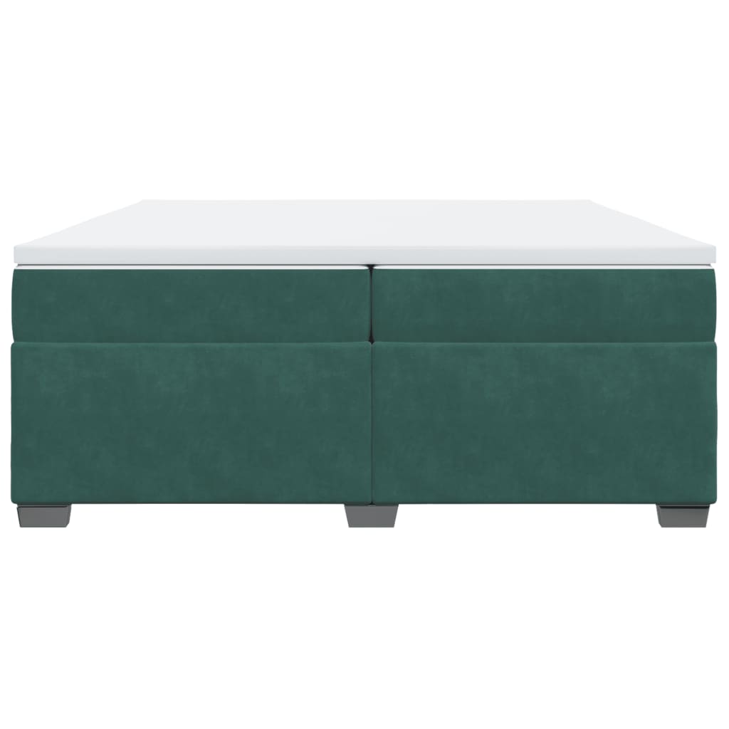 Boxspring met matras fluweel donkergroen 200x200 cm