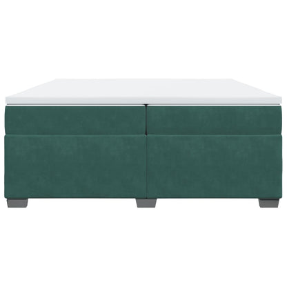 Boxspring met matras fluweel donkergroen 200x200 cm