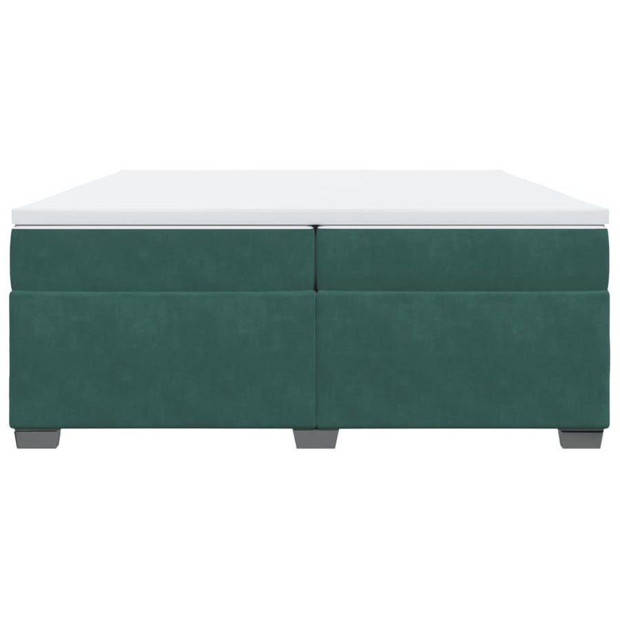 Boxspring met matras fluweel donkergroen 200x200 cm