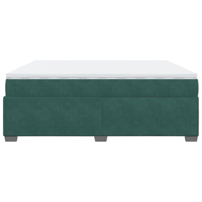 Boxspring met matras fluweel donkergroen 200x200 cm