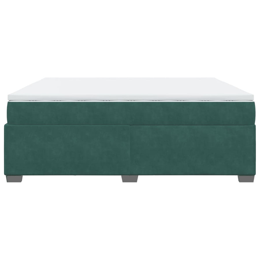 Boxspring met matras fluweel donkergroen 200x200 cm