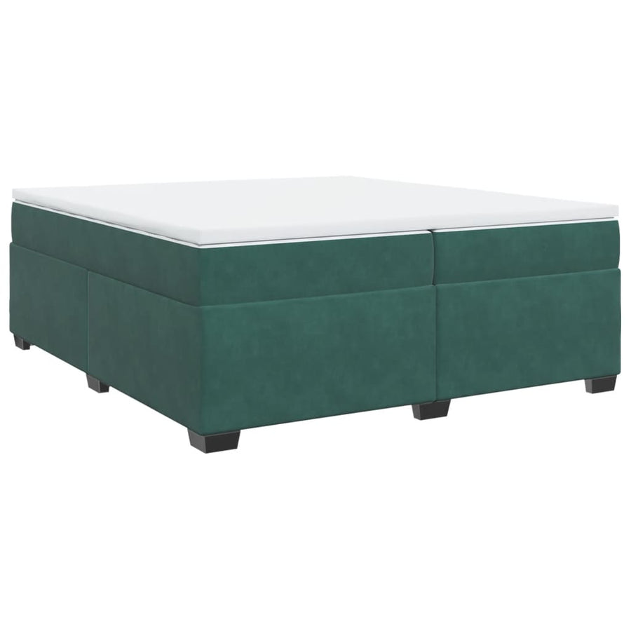 Boxspring met matras fluweel donkergroen 200x200 cm
