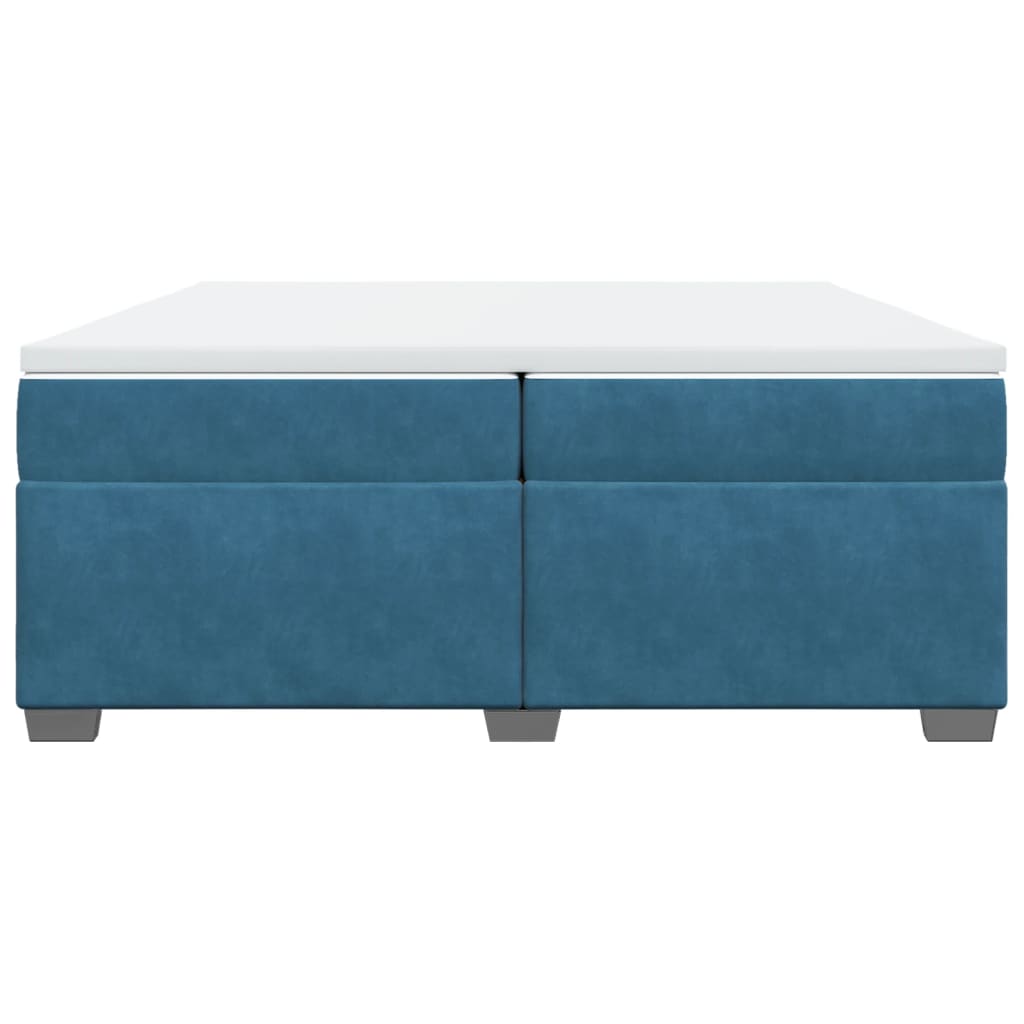 Boxspring met matras fluweel donkerblauw 200x200 cm