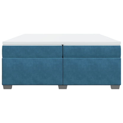 Boxspring met matras fluweel donkerblauw 200x200 cm