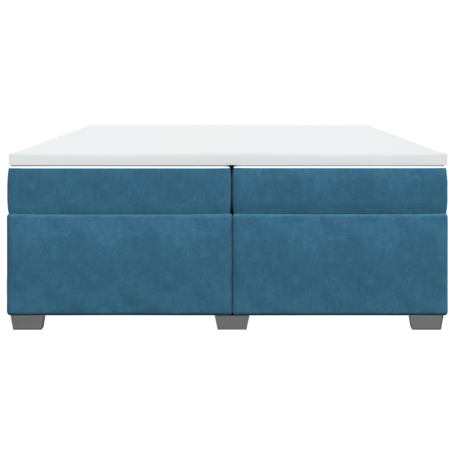 Boxspring met matras fluweel donkerblauw 200x200 cm