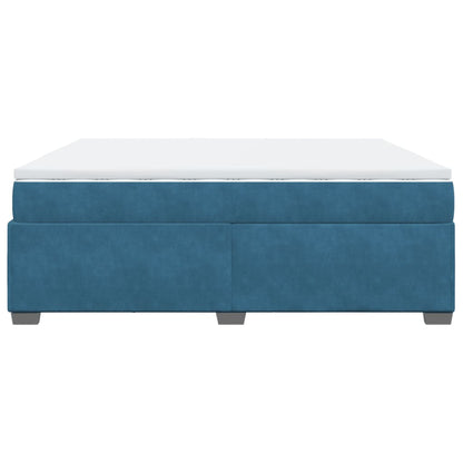 Boxspring met matras fluweel donkerblauw 200x200 cm