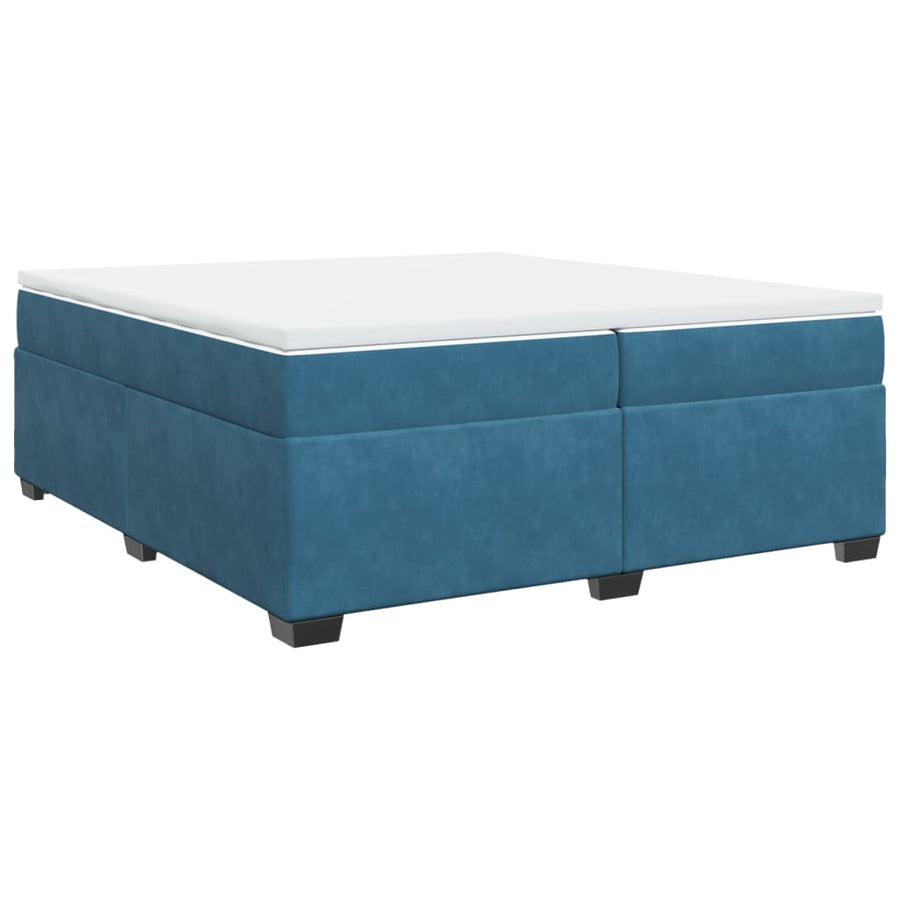 Boxspring met matras fluweel donkerblauw 200x200 cm