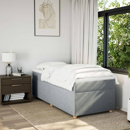 Boxspring met matras stof lichtgrijs 80x200 cm
