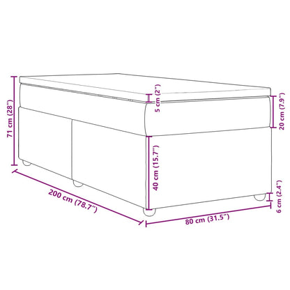 Boxspring met matras stof lichtgrijs 80x200 cm