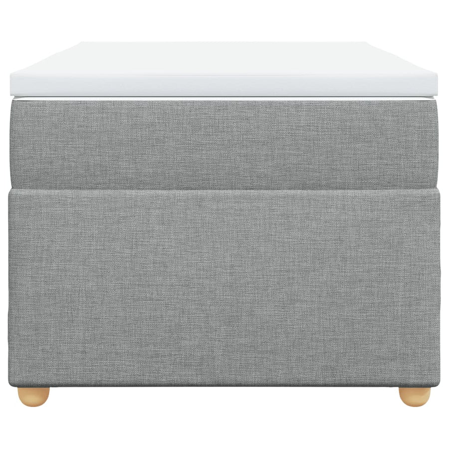 Boxspring met matras stof lichtgrijs 80x200 cm